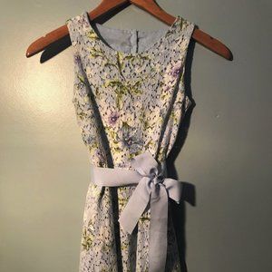 GIRLS LIGHT BLUE SLEEVELESS LACE DRESS
